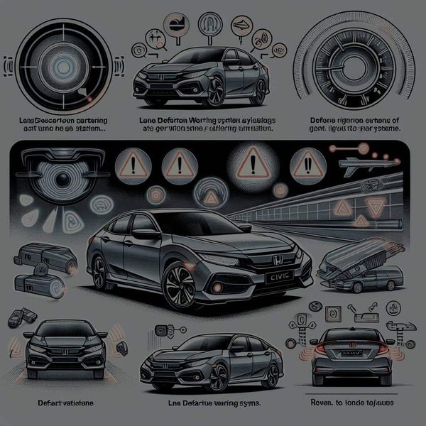 Quels systèmes d'alerte de franchissement de ligne sont disponibles pour une Honda Civic et comment les activer?