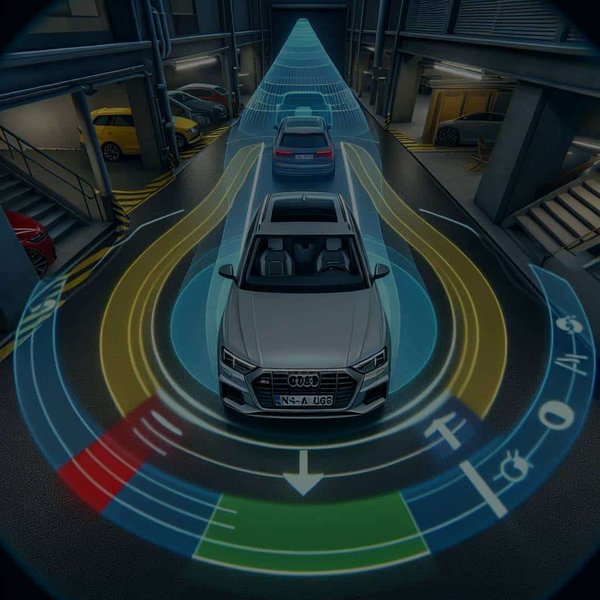 Comment la caméra 360° améliore-t-elle le stationnement dans un espace restreint avec un Audi Q3?